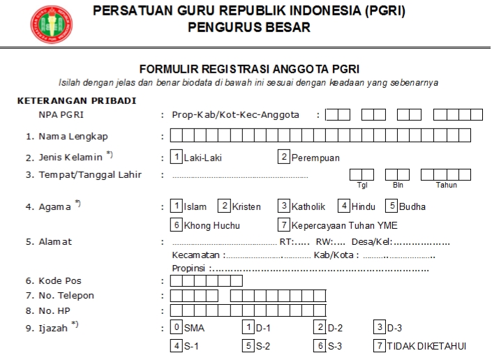 Pendaftaran PGRI Kapuas - Persatuan Guru Republik Indonesia Cabang Kapuas